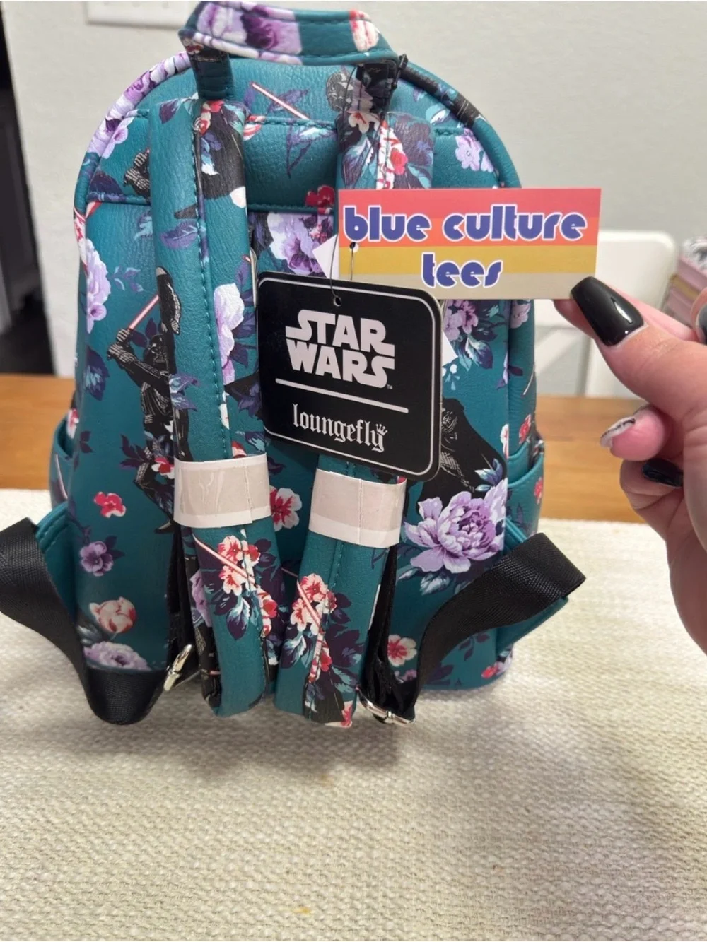 Loungefly Teal Floral Star Wars Mini Backpack